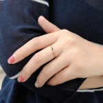 Mini Crystal Rose Gold Color Ring for Women, Simple Lovely Party Jewelry