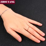 Mini Crystal Rose Gold Color Ring for Women, Simple Lovely Party Jewelry