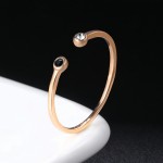 Mini Crystal Rose Gold Color Ring for Women, Simple Lovely Party Jewelry