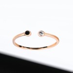 Mini Crystal Rose Gold Color Ring for Women, Simple Lovely Party Jewelry