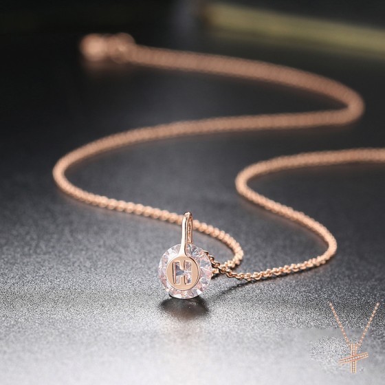 Minimalist Round Crystal Pendant Necklace for Women