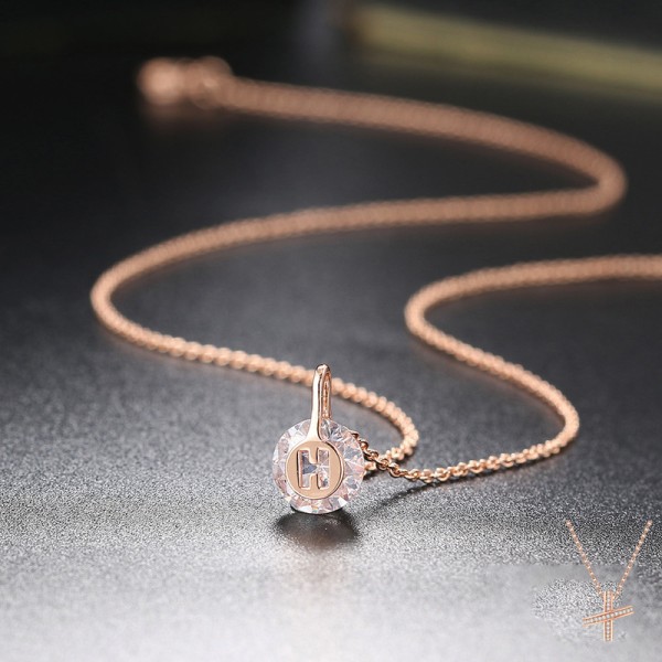 Minimalist Round Crystal Pendant Necklace for Women