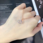 Minimalist Round Crystal Pendant Necklace for Women