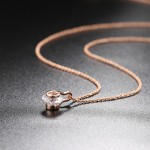 Minimalist Round Crystal Pendant Necklace for Women