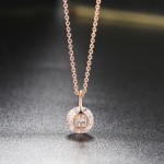 Minimalist Round Crystal Pendant Necklace for Women