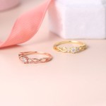 Dainty Gold Color Mini Zircon Ring for Women