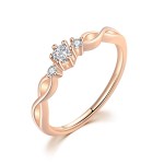 Dainty Gold Color Mini Zircon Ring for Women