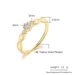Dainty Gold Color Mini Zircon Ring for Women