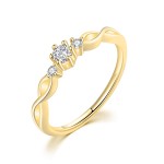 Dainty Gold Color Mini Zircon Ring for Women