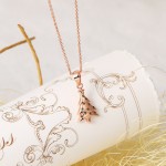Green Crystal Christmas Tree Pendant Necklace for Women