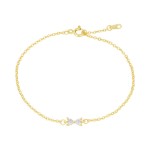 Crystal Bowknot Charm Bracelet for Women Gold Heart Zircon Jewelry