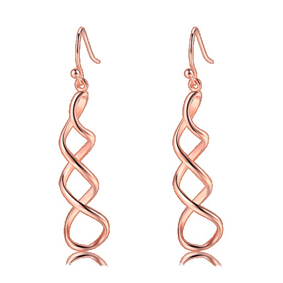 Spiral Drop Earrings for Women Rose Gold Simple Fashion Jewelry