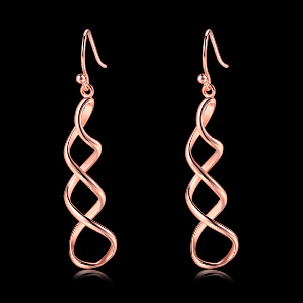 Spiral Drop Earrings for Women Rose Gold Simple Fashion Jewelry