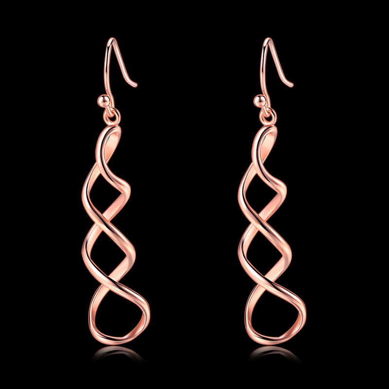 Spiral Drop Earrings for Women Rose Gold Simple Fashion Jewelry