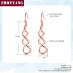 Spiral Drop Earrings for Women Rose Gold Simple Fashion Jewelry