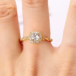 Adjustable Gold Crystal Engagement Ring for Women