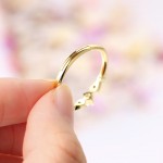 Adjustable Gold Crystal Engagement Ring for Women