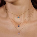 Colorful Zircon Heart Waterdrop Pendant Necklace for Women