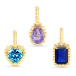 Colorful Zircon Heart Waterdrop Pendant Necklace for Women
