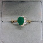 Women's Oval Multicolor Candy Stone CZ Wedding Ring in Light Gold