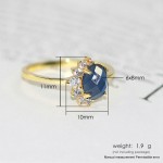 Women's Oval Multicolor Candy Stone CZ Wedding Ring in Light Gold