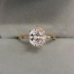 Women's Oval Multicolor Candy Stone CZ Wedding Ring in Light Gold