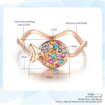 Rose Gold Clover & Fish Crystal Ring
