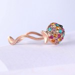 Rose Gold Clover & Fish Crystal Ring