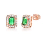 Square Cubic Zirconia Earrings for Women, Classic Luxury Style
