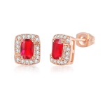 Square Cubic Zirconia Earrings for Women, Classic Luxury Style