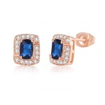 Square Cubic Zirconia Earrings for Women, Classic Luxury Style