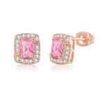 Square Cubic Zirconia Earrings for Women, Classic Luxury Style