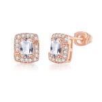 Square Cubic Zirconia Earrings for Women, Classic Luxury Style