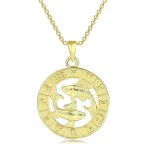 12 Constellation Zodiac Sign Gold Pendant Necklace for Women