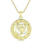 12 Constellation Zodiac Sign Gold Pendant Necklace for Women