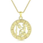 12 Constellation Zodiac Sign Gold Pendant Necklace for Women