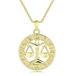 12 Constellation Zodiac Sign Gold Pendant Necklace for Women