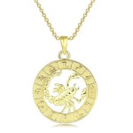 12 Constellation Zodiac Sign Gold Pendant Necklace for Women