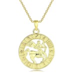 12 Constellation Zodiac Sign Gold Pendant Necklace for Women