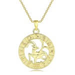 12 Constellation Zodiac Sign Gold Pendant Necklace for Women