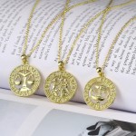 12 Constellation Zodiac Sign Gold Pendant Necklace for Women
