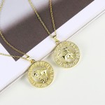 12 Constellation Zodiac Sign Gold Pendant Necklace for Women