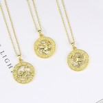 12 Constellation Zodiac Sign Gold Pendant Necklace for Women