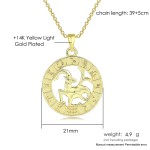 12 Constellation Zodiac Sign Gold Pendant Necklace for Women