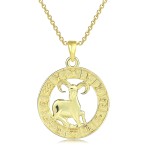 12 Constellation Zodiac Sign Gold Pendant Necklace for Women