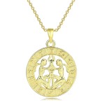 12 Constellation Zodiac Sign Gold Pendant Necklace for Women