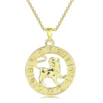 12 Constellation Zodiac Sign Gold Pendant Necklace for Women