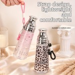 Leopard Print Bowknot Stars Water Bottle 500ml Dual-Use Transparent Cup