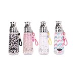 Leopard Print Bowknot Stars Water Bottle 500ml Dual-Use Transparent Cup
