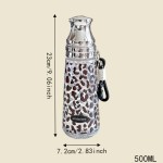 Leopard Print Bowknot Stars Water Bottle 500ml Dual-Use Transparent Cup